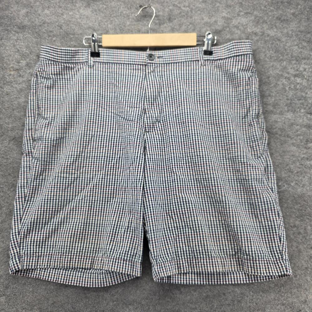 Tommy Bahama Shorts Mens 40 Blue Bermuda Canvas Check Pockets 8 Inseam